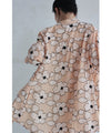 Blooming flower embroidered shirt tunic