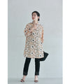 Blooming flower embroidered shirt tunic