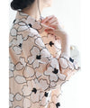 Blooming flower embroidered shirt tunic