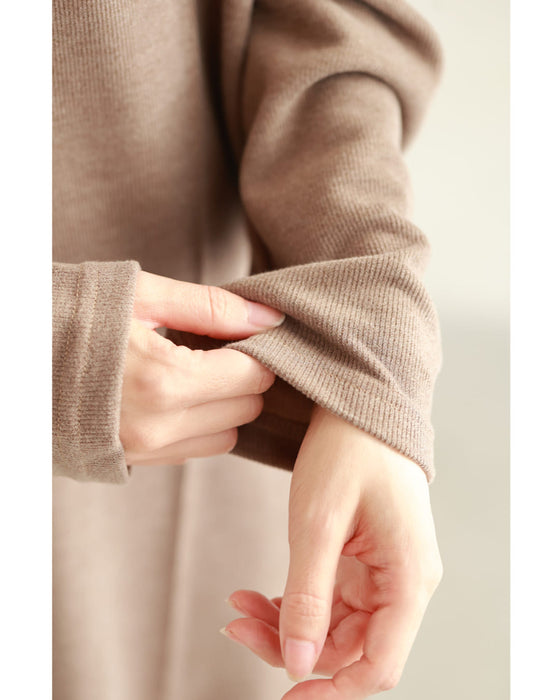 Pearl line knit midi dress