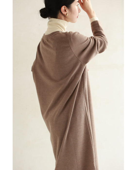 Pearl line knit midi dress