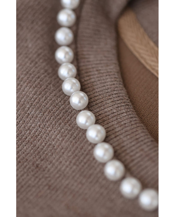 Pearl line knit midi dress