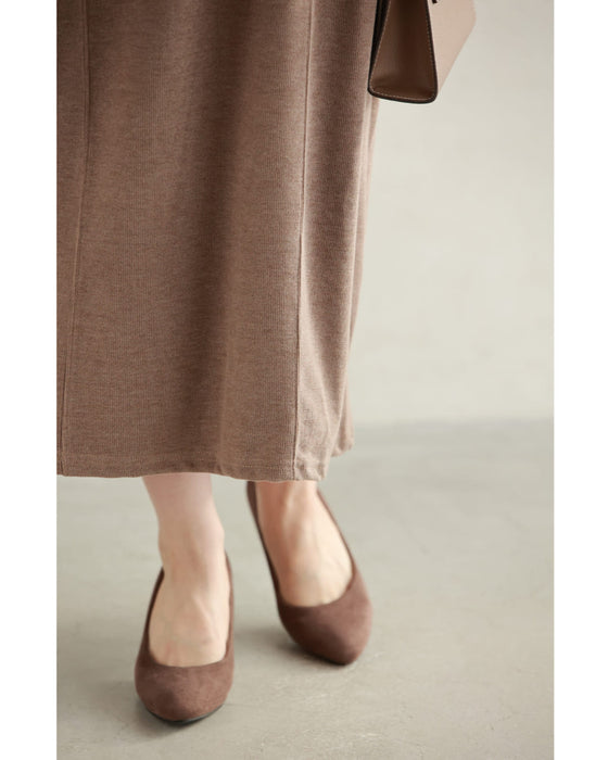 Pearl line knit midi dress