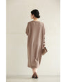 Pearl line knit midi dress