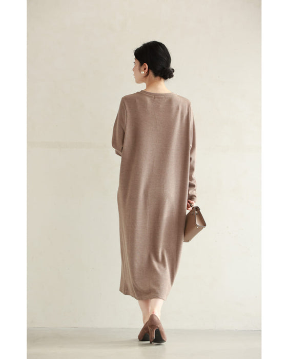 Pearl line knit midi dress