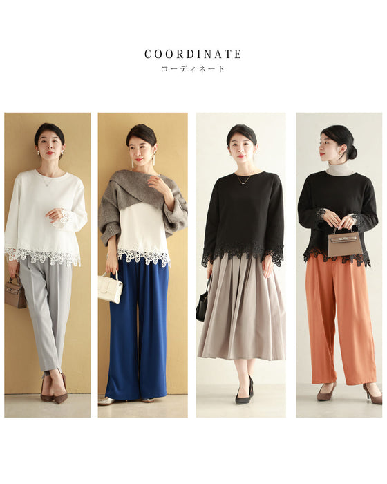 花開くようなシェルレースカットソートップス