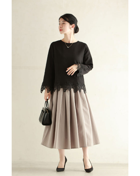 花開くようなシェルレースカットソートップス