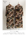 Medium-length shirt dress with velour-like flowers