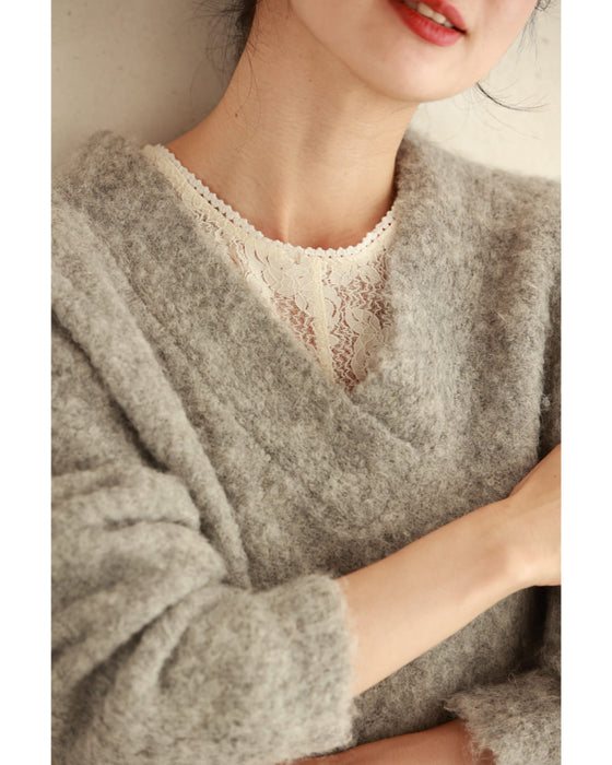 White peony lace cut and sew top