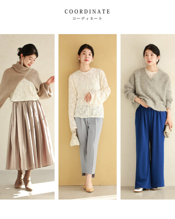 White peony lace cut and sew top