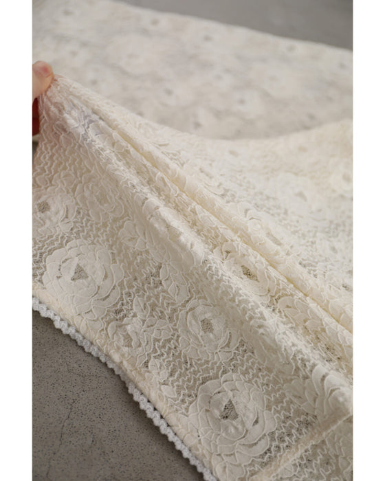 White peony lace cut and sew top