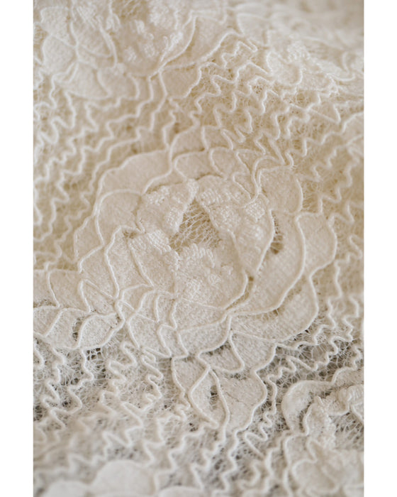 White peony lace cut and sew top