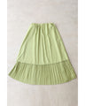 Grape-colored shiny pleated midi skirt