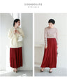Grape-colored shiny pleated midi skirt