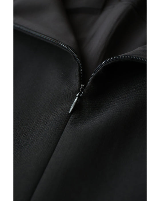 Pearl neck A-line medium dress