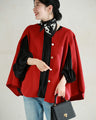Flared blouse top with fluttery circle frills