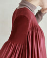 Flared blouse top with fluttery circle frills