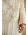 Sequin floral relief jacket and tulle skirt 2-piece set [set]