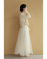 Sequin floral relief jacket and tulle skirt 2-piece set [set]