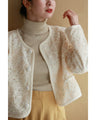 Sequin floral relief jacket and tulle skirt 2-piece set [set]