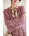 Fluffy veil knit pullover top for layering