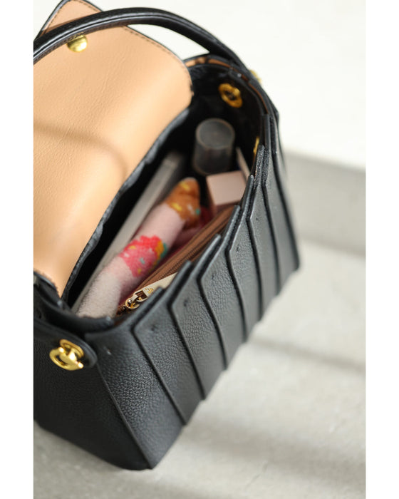 重なりプリーツデザインのショルダーバッグ（スカーフ付き）