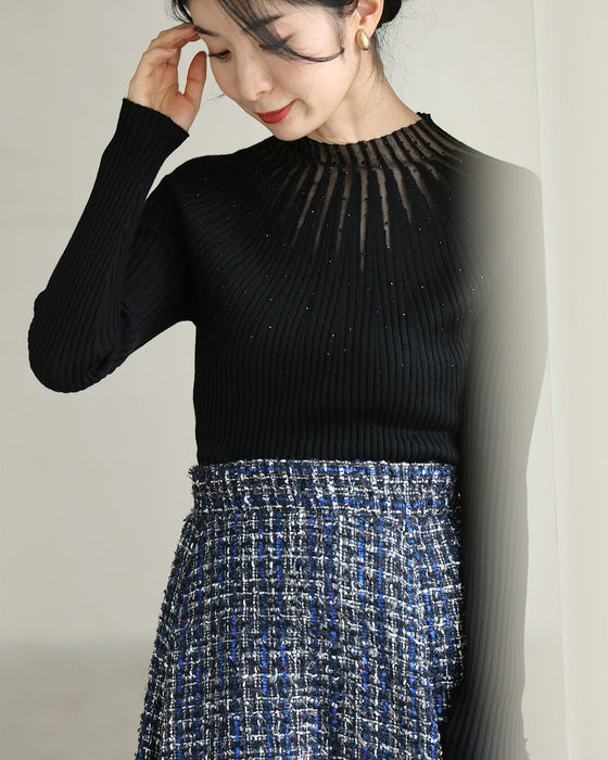 長袖Ver. 光の粒が降り注ぐ 流線ラインリブニット