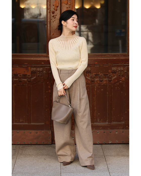 長袖Ver. 光の粒が降り注ぐ 流線ラインリブニット