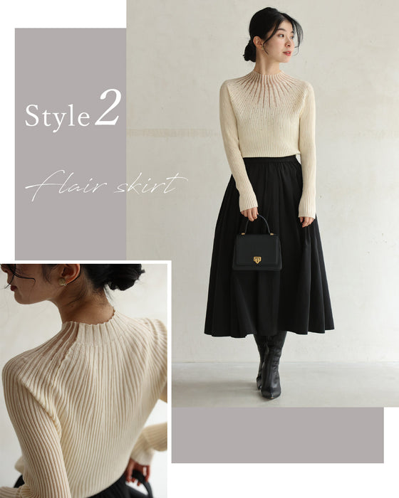 長袖Ver. 光の粒が降り注ぐ 流線ラインリブニット