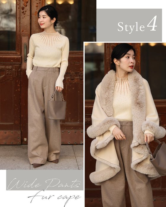 長袖Ver. 光の粒が降り注ぐ 流線ラインリブニット