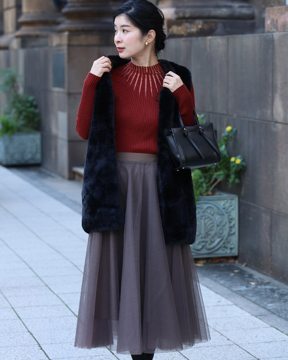 長袖Ver. 光の粒が降り注ぐ 流線ラインリブニット