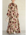 [Pre-order item] Elegant rose pleated long dress (with string belt)