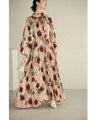 [Pre-order item] Elegant rose pleated long dress (with string belt)