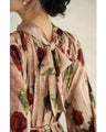 [Pre-order item] Elegant rose pleated long dress (with string belt)