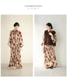 [Pre-order item] Elegant rose pleated long dress (with string belt)