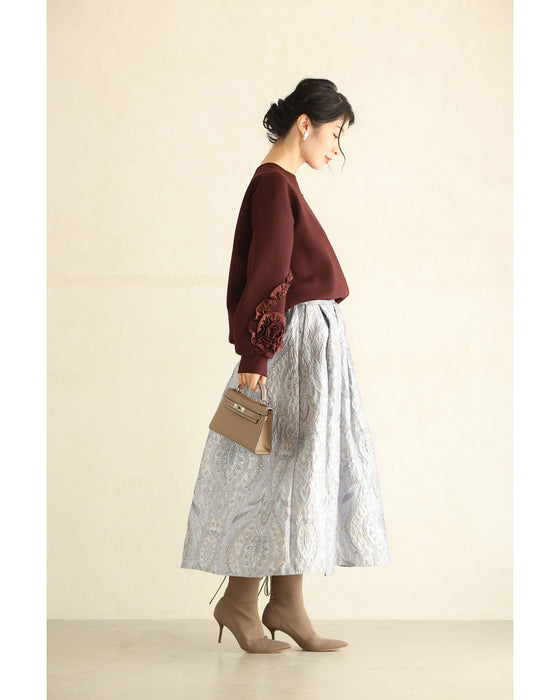 うずまきフリルの花咲くプルオーバートップス