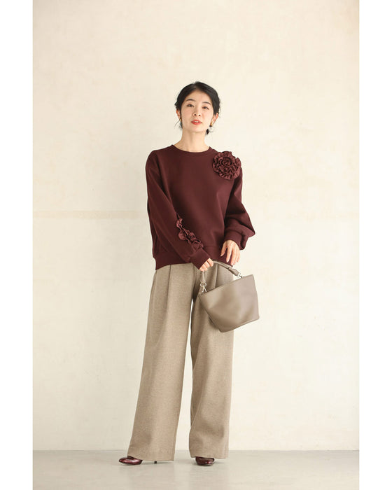 うずまきフリルの花咲くプルオーバートップス