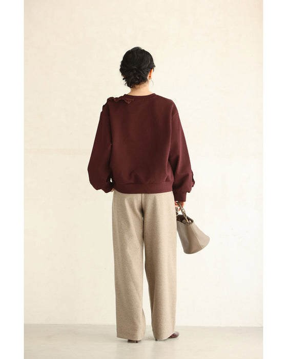 うずまきフリルの花咲くプルオーバートップス