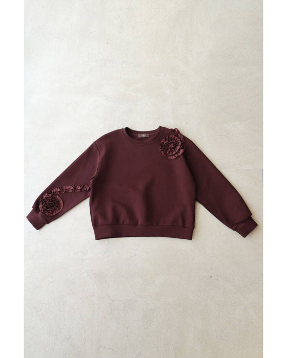 うずまきフリルの花咲くプルオーバートップス