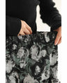 A jacquard midi skirt with a modern floral world