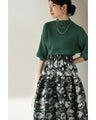 A jacquard midi skirt with a modern floral world
