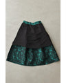 Emerald flower jacquard tuck midi skirt