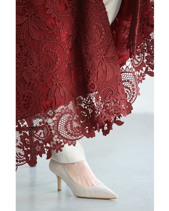 Luxurious all-over lace trench coat (with belt)