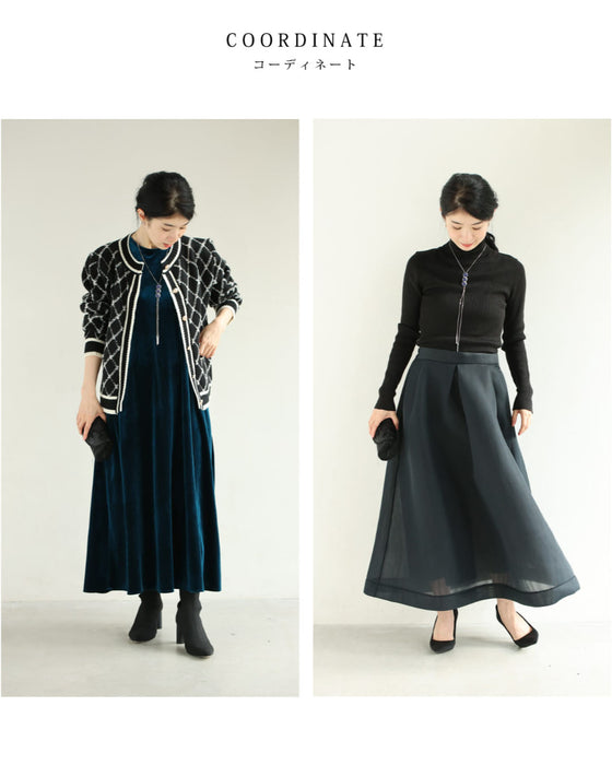 長さ調整可能。3つのジュエル輝くラリアットネックレス