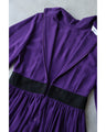 Elegant purple loose balloon sleeve medium dress
