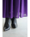 Elegant purple loose balloon sleeve medium dress