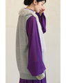 Elegant purple loose balloon sleeve medium dress