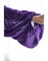 Elegant purple loose balloon sleeve medium dress