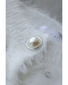 Fluffy short-length fur cardigan with sparkling jewels