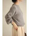 パールの雪降るふわふわ起毛ニットプルオーバートップス